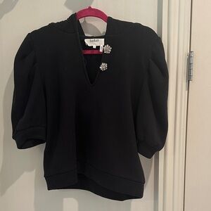 ba&sh Black Top with Crystal Accents